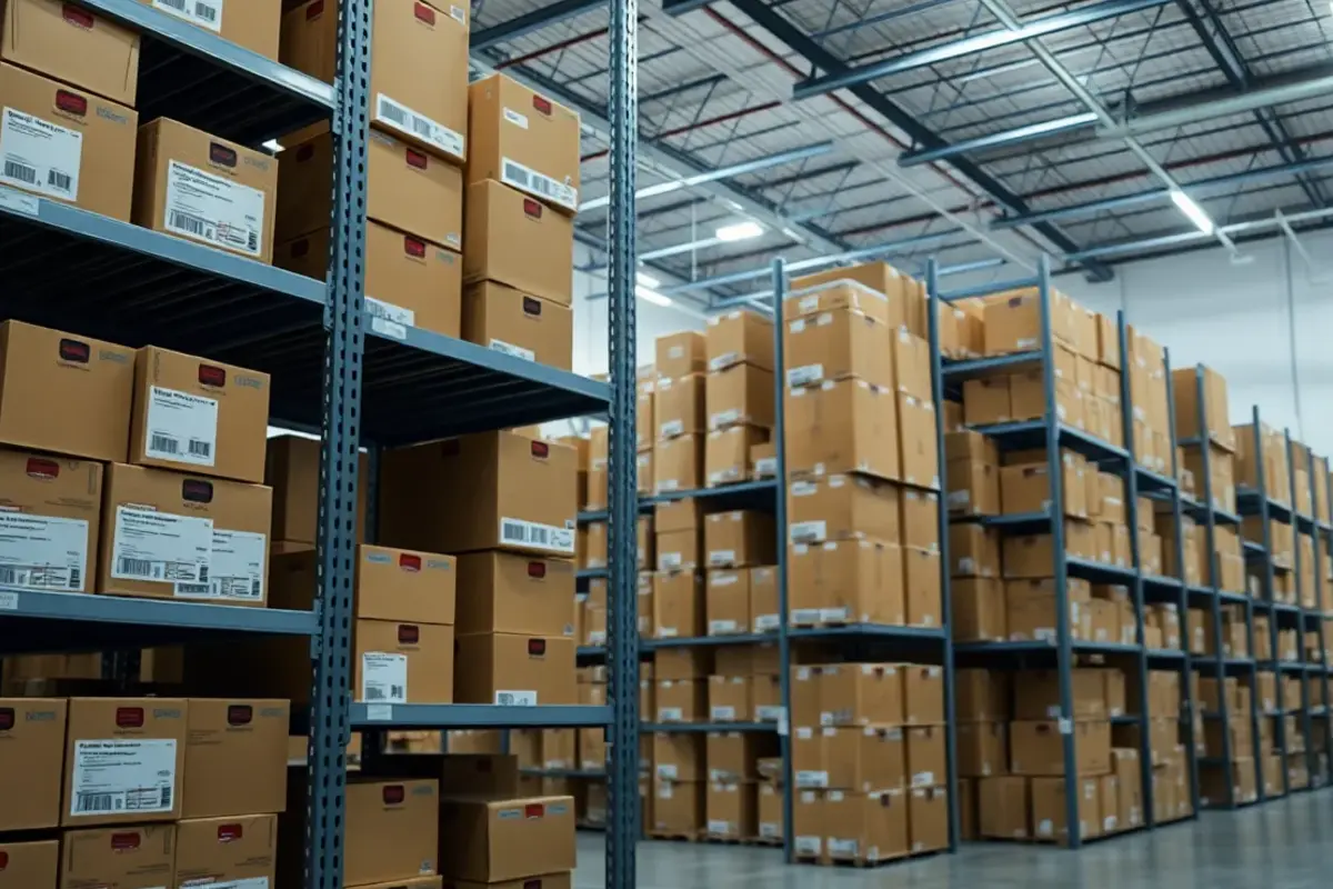 Georganiseerde opslagruimte met verhuisdozen